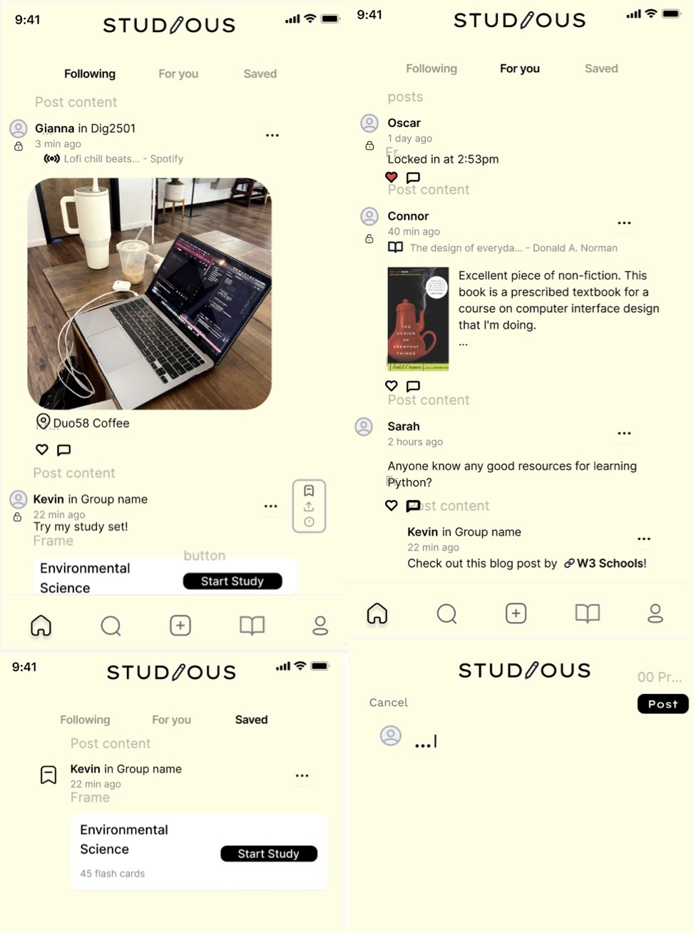 Screenshot of Studious UI/UX Case Study